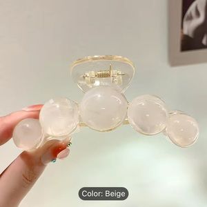BRAND NEW Cute 10cm/3.94in White/Beige Large Beads Design Women’s Hair Claw Clip